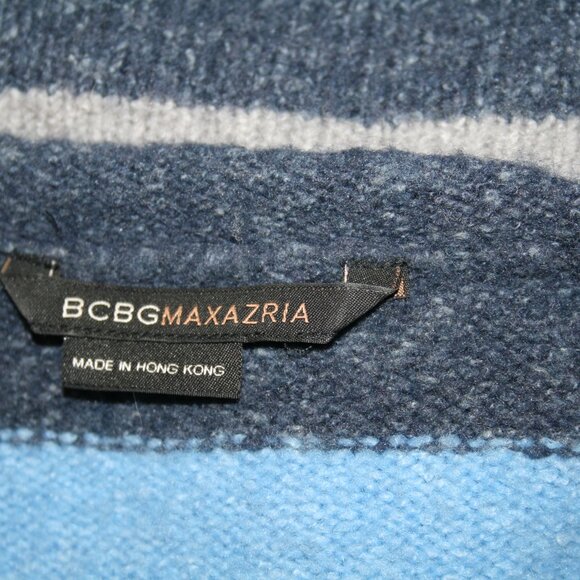 BCBG MaxAzria Blue Gray Striped Wool Blend Sweater Top XS - Picture 7 of 7